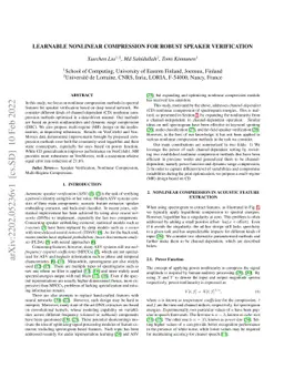 Learnable Nonlinear Compression for Robust Speaker Verification