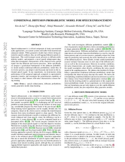 Conditional Diffusion Probabilistic Model for Speech Enhancement