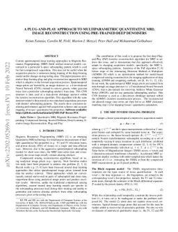 A Plug-and-Play Approach to Multiparametric Quantitative MRI: Image
  Reconstruction using Pre-Trained Deep Denoisers