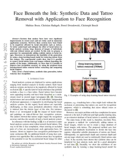 Face Beneath the Ink: Synthetic Data and Tattoo Removal with Application
  to Face Recognition
