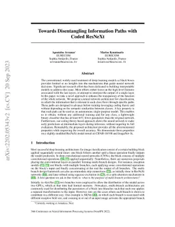 Towards Disentangling Information Paths with Coded ResNeXt