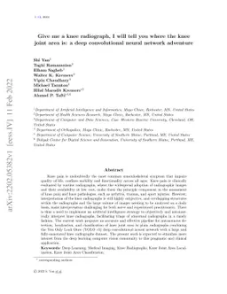 Give me a knee radiograph, I will tell you where the knee joint area is:
  a deep convolutional neural network adventure