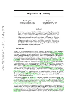 Regularized Q-learning