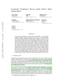 Learning Temporal Rules from Noisy Timeseries Data