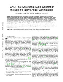 FAAG: Fast Adversarial Audio Generation through Interactive Attack
  Optimisation