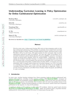 Understanding Curriculum Learning in Policy Optimization for Online
  Combinatorial Optimization