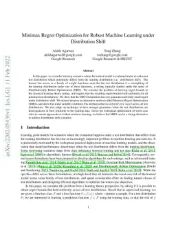 Minimax Regret Optimization for Robust Machine Learning under
  Distribution Shift