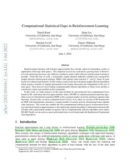 Computational-Statistical Gaps in Reinforcement Learning
