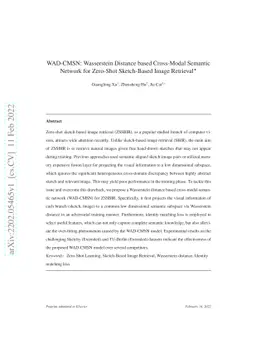 WAD-CMSN: Wasserstein Distance based Cross-Modal Semantic Network for
  Zero-Shot Sketch-Based Image Retrieval