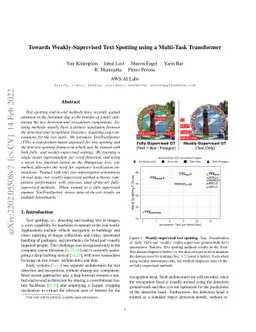 Towards Weakly-Supervised Text Spotting using a Multi-Task Transformer