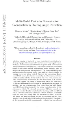 Multi-Modal Fusion for Sensorimotor Coordination in Steering Angle
  Prediction