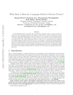 What Does it Mean for a Language Model to Preserve Privacy?