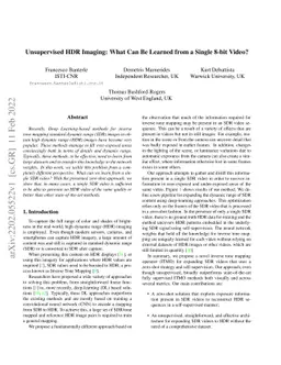 Unsupervised HDR Imaging: What Can Be Learned from a Single 8-bit Video?