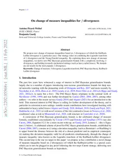 On change of measure inequalities for $f$-divergences
