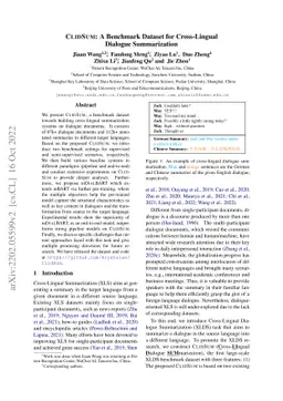 ClidSum: A Benchmark Dataset for Cross-Lingual Dialogue Summarization