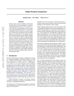 Online Decision Transformer