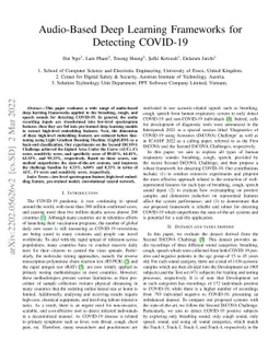 Audio-Based Deep Learning Frameworks for Detecting COVID-19
