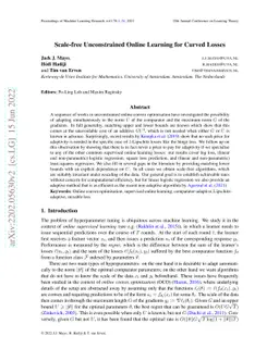Scale-free Unconstrained Online Learning for Curved Losses