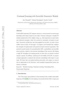 Continual Learning with Invertible Generative Models