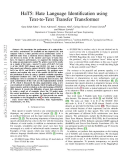 HaT5: Hate Language Identification using Text-to-Text Transfer
  Transformer