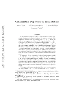 Collaborative Dispersion by Silent Robots