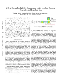 A Novel Speech Intelligibility Enhancement Model based on
  CanonicalCorrelation and Deep Learning