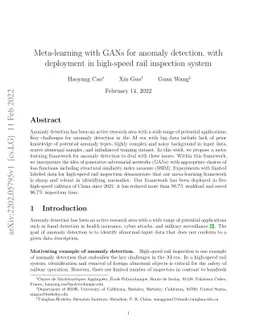 Meta-learning with GANs for anomaly detection, with deployment in
  high-speed rail inspection system
