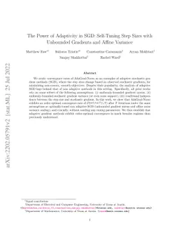 The Power of Adaptivity in SGD: Self-Tuning Step Sizes with Unbounded
  Gradients and Affine Variance