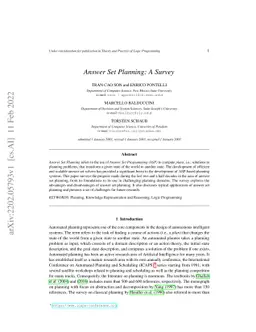 Answer Set Planning: A Survey