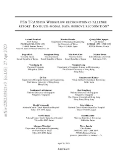PEg TRAnsfer Workflow recognition challenge report: Does multi-modal
  data improve recognition?