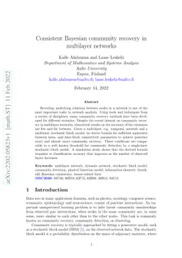 Consistent Bayesian community recovery in multilayer networks