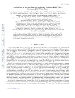 Applications of Machine Learning to Lattice Quantum Field Theory