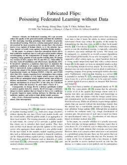Fabricated Flips: Poisoning Federated Learning without Data