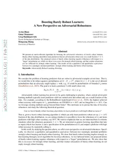 Boosting Barely Robust Learners: A New Perspective on Adversarial
  Robustness