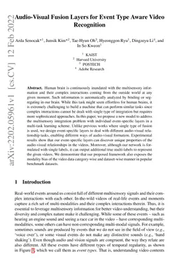 Audio-Visual Fusion Layers for Event Type Aware Video Recognition