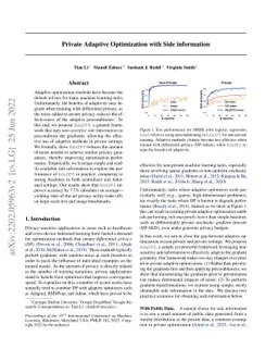 Private Adaptive Optimization with Side Information