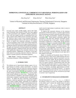 Improving Contextual Coherence in Variational Personalized and
  Empathetic Dialogue Agents