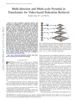 Multi-direction and Multi-scale Pyramid in Transformer for Video-based
  Pedestrian Retrieval