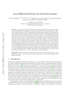 Local Differential Privacy for Federated Learning