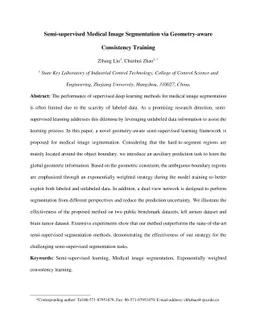 Semi-supervised Medical Image Segmentation via Geometry-aware
  Consistency Training