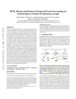 RETE: Retrieval-Enhanced Temporal Event Forecasting on Unified Query
  Product Evolutionary Graph