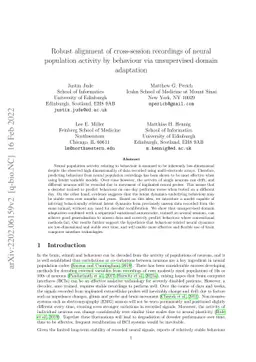 Robust alignment of cross-session recordings of neural population
  activity by behaviour via unsupervised domain adaptation