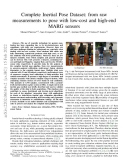 Complete Inertial Pose Dataset: from raw measurements to pose with
  low-cost and high-end MARG sensors