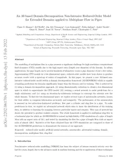 An AI-based Domain-Decomposition Non-Intrusive Reduced-Order Model for
  Extended Domains applied to Multiphase Flow in Pipes