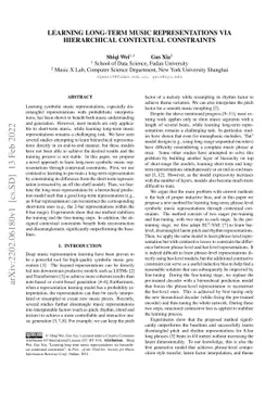 Learning long-term music representations via hierarchical contextual
  constraints