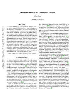 Data standardization for robust lip sync