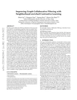 Improving Graph Collaborative Filtering with Neighborhood-enriched
  Contrastive Learning