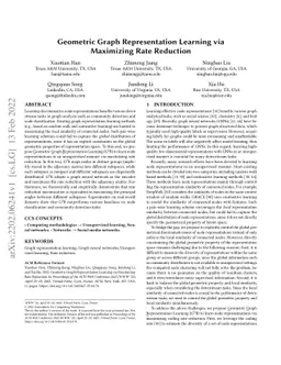 Geometric Graph Representation Learning via Maximizing Rate Reduction