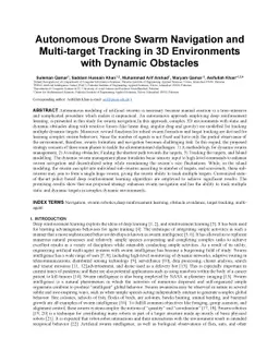 Autonomous Drone Swarm Navigation and Multi-target Tracking in 3D
  Environments with Dynamic Obstacles