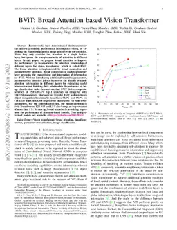 BViT: Broad Attention based Vision Transformer